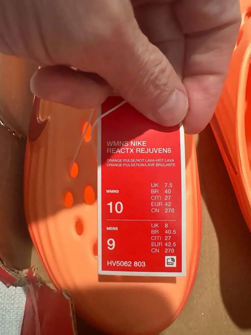 Nike ReactX Rejuven8 Casual Clogs - Orange Pulse/Hot Lava